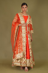 Gold Embellished Red Anarkali1877 video